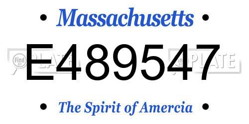 E489547 Massachusetts License Plate