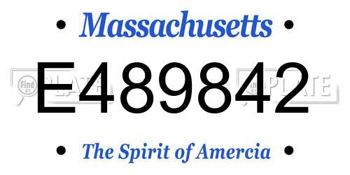 E489842 Massachusetts License Plate