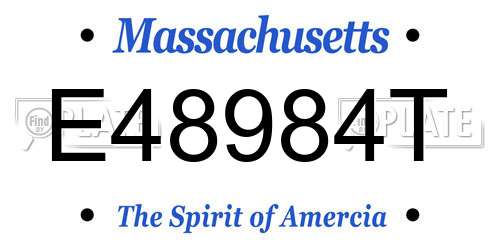 E48984T Massachusetts License Plate