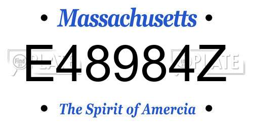 E48984Z Massachusetts License Plate