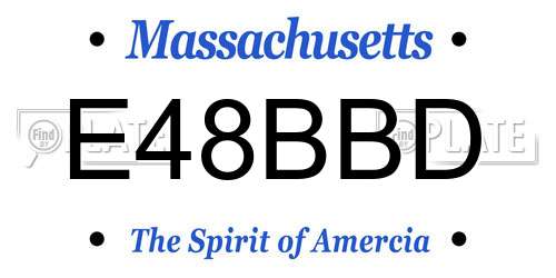 E48BBD Massachusetts License Plate