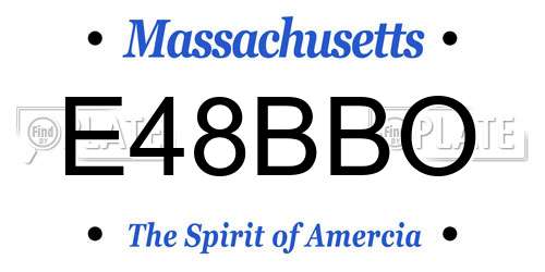 E48BBO Massachusetts License Plate