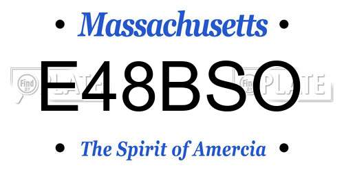 E48BSO Massachusetts License Plate