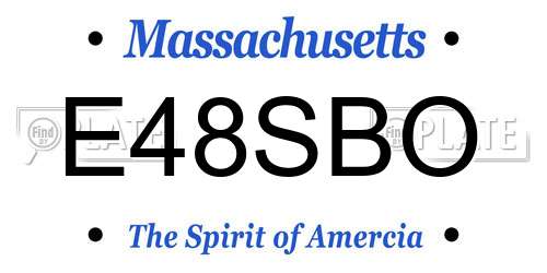 E48SBO Massachusetts License Plate