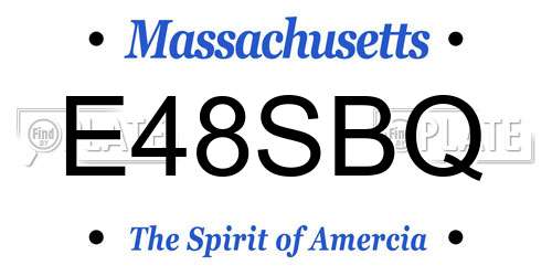 E48SBQ Massachusetts License Plate