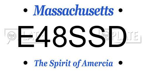 E48SSD Massachusetts License Plate