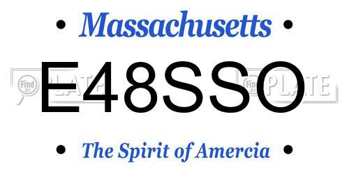 E48SSO Massachusetts License Plate
