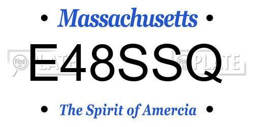 E48SSQ Massachusetts License Plate