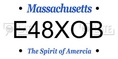 E48XOB Massachusetts License Plate