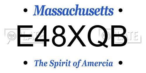 E48XQB Massachusetts License Plate