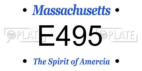 E495 Massachusetts License Plate