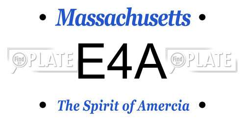 E4A Massachusetts License Plate