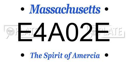 E4A02E Massachusetts License Plate