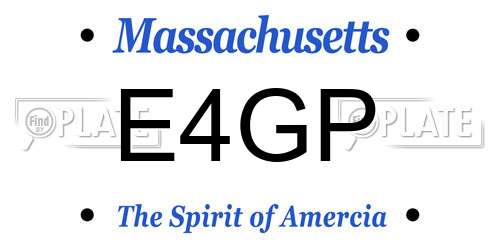 E4GP Massachusetts License Plate