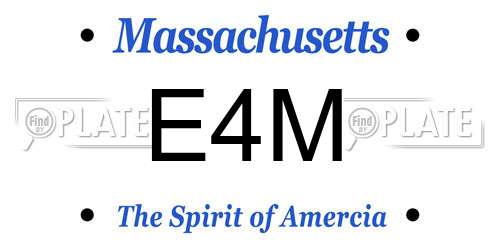 E4M Massachusetts License Plate
