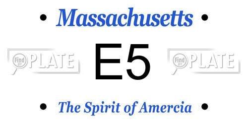 E5 Massachusetts License Plate