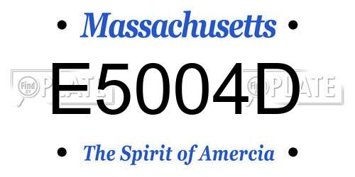 E5004D Massachusetts License Plate