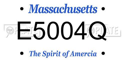 E5004Q Massachusetts License Plate