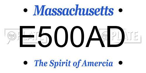 E500AD Massachusetts License Plate