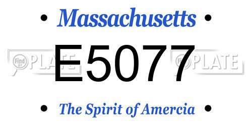 E5077 Massachusetts License Plate