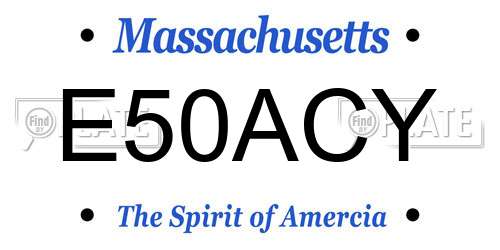 E50ACY Massachusetts License Plate