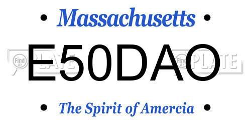 E50DAO Massachusetts License Plate