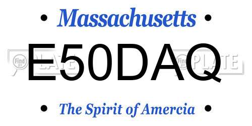 E50DAQ Massachusetts License Plate