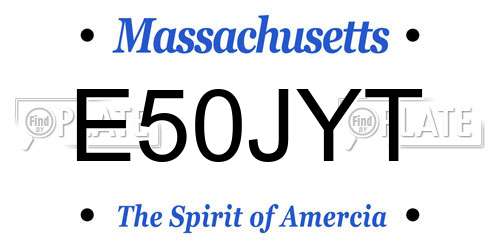 E50JYT Massachusetts License Plate
