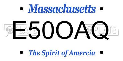 E50OAQ Massachusetts License Plate
