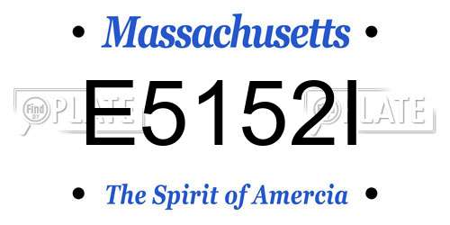 E5152I Massachusetts License Plate
