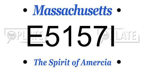 E5157I Massachusetts License Plate