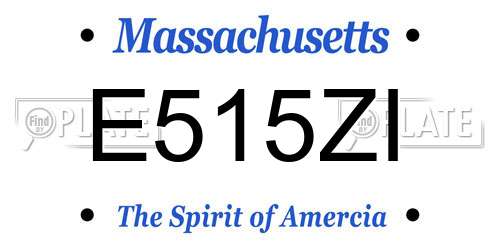 E515ZI Massachusetts License Plate