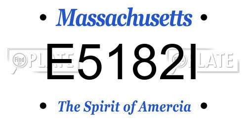 E5182I Massachusetts License Plate