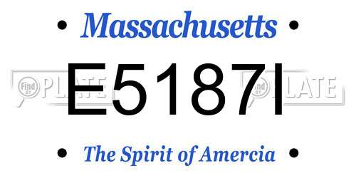 E5187I Massachusetts License Plate