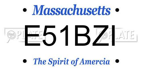 E51BZI Massachusetts License Plate