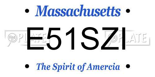 E51SZI Massachusetts License Plate