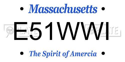 E51WWI Massachusetts License Plate