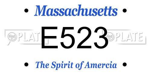 E523 Massachusetts License Plate