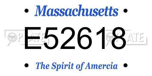 E52618 Massachusetts License Plate