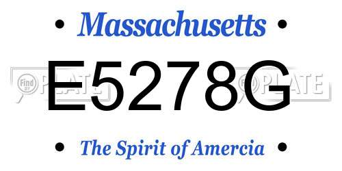 E5278G Massachusetts License Plate