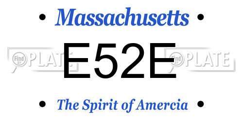 E52E Massachusetts License Plate