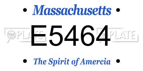 E5464 Massachusetts License Plate