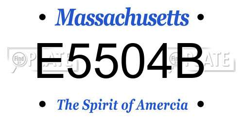 E5504B Massachusetts License Plate