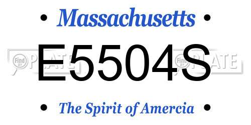 E5504S Massachusetts License Plate