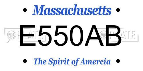 E550AB Massachusetts License Plate