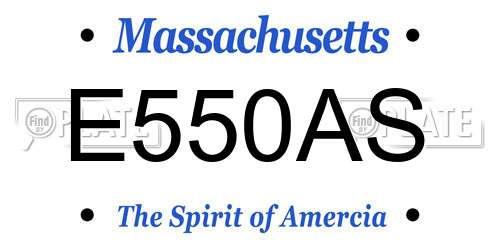 E550AS Massachusetts License Plate