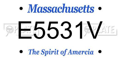 E5531V Massachusetts License Plate