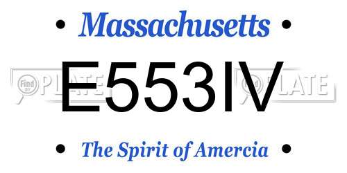 E553IV Massachusetts License Plate