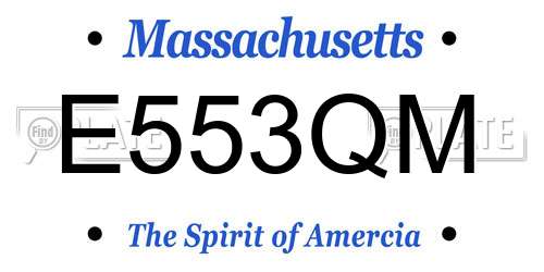 E553QM Massachusetts License Plate
