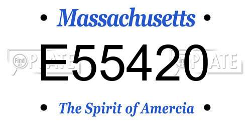 E55420 Massachusetts License Plate